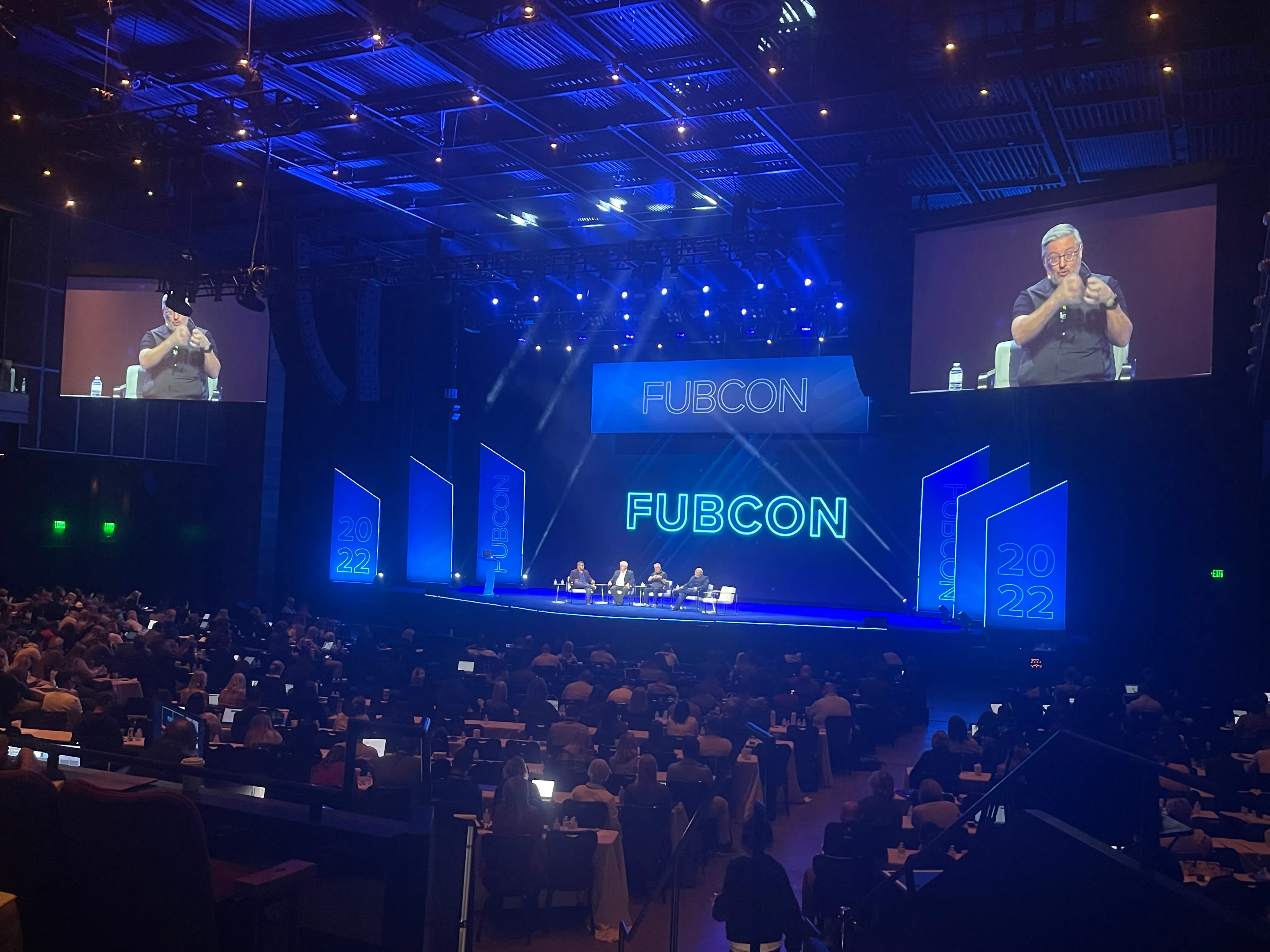 Dan Stewart on the side screens at FUBCON